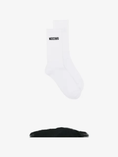 Moschino logo-intarsia ribbed socks