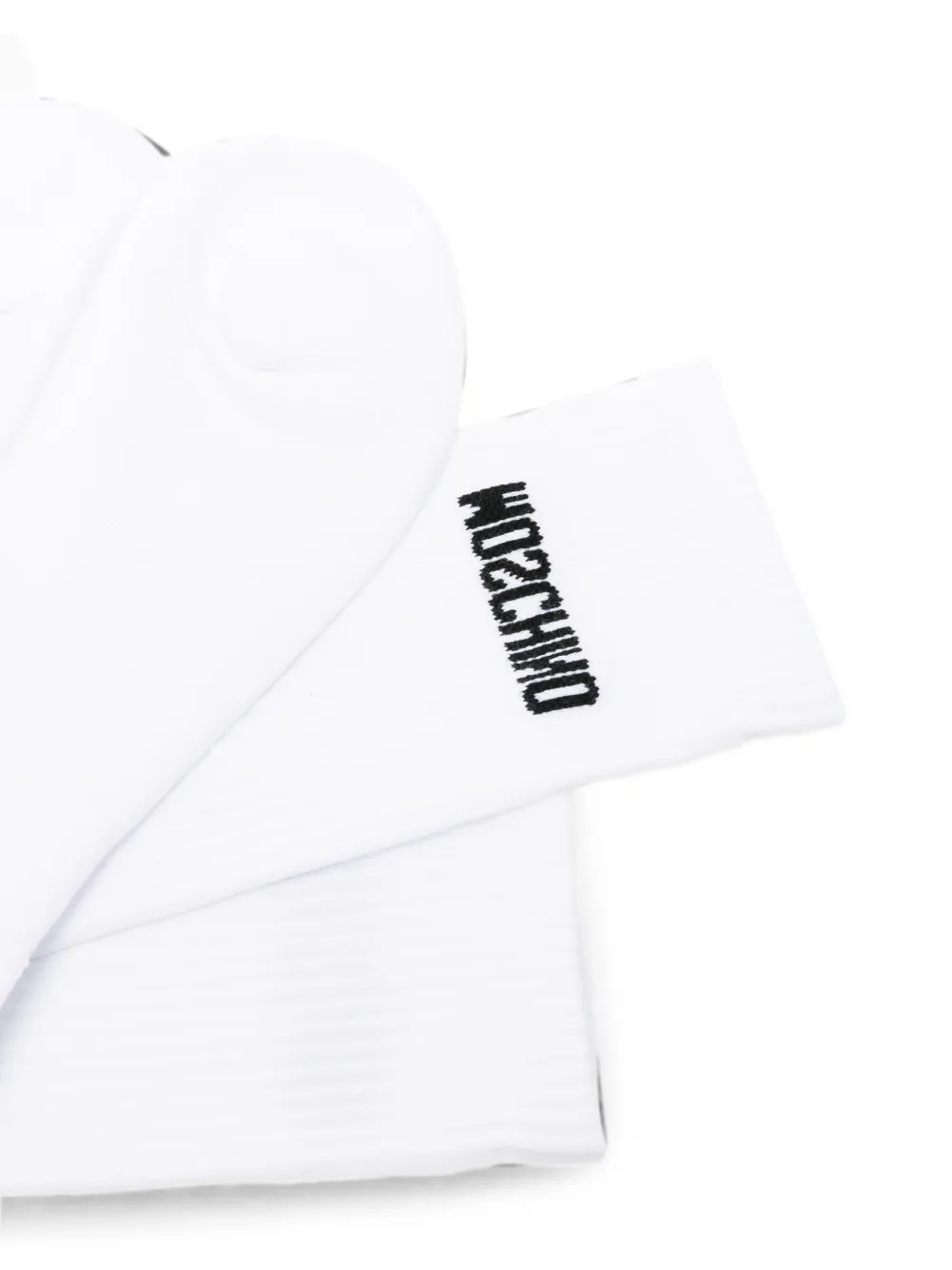 Moschino Sokken met intarsia logo Wit