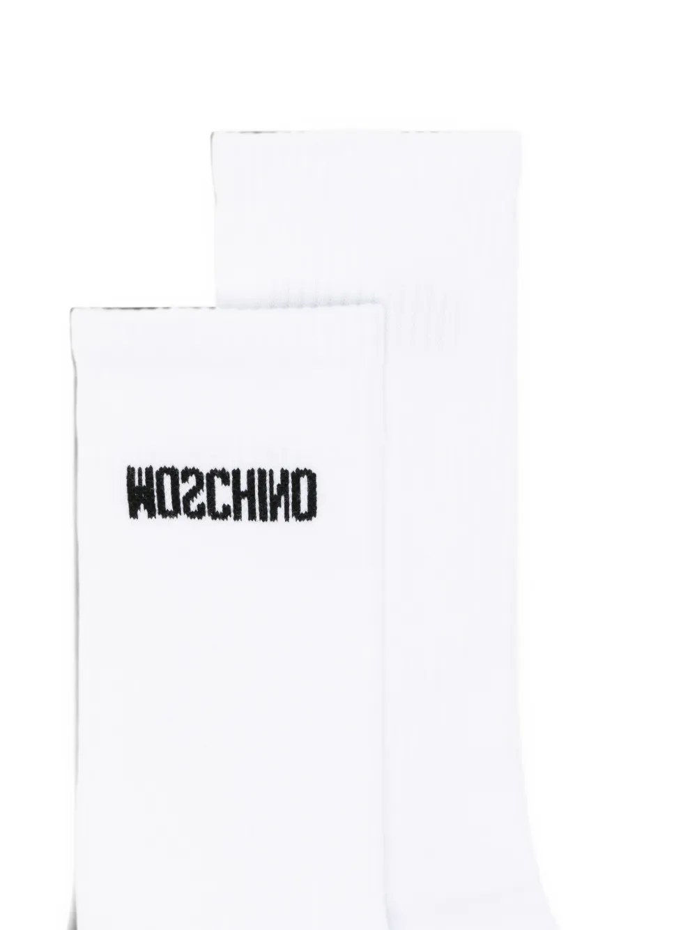 Moschino Sokken met intarsia logo Wit
