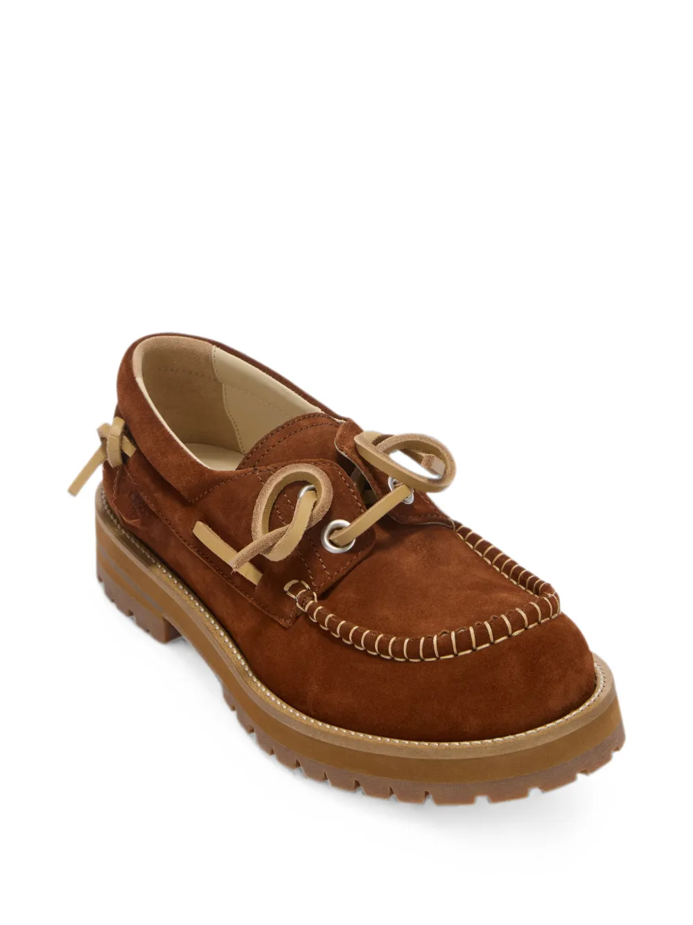 Moschino whipstitch lug-sole boat shoes Bruin