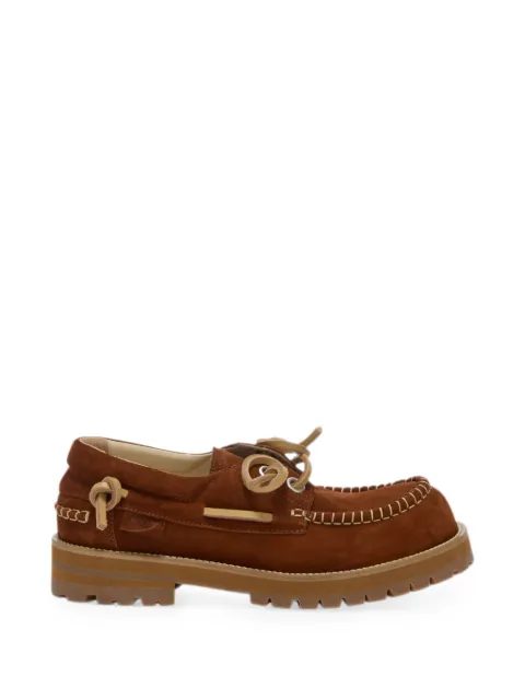 Moschino whipstitch lug-sole boat shoes