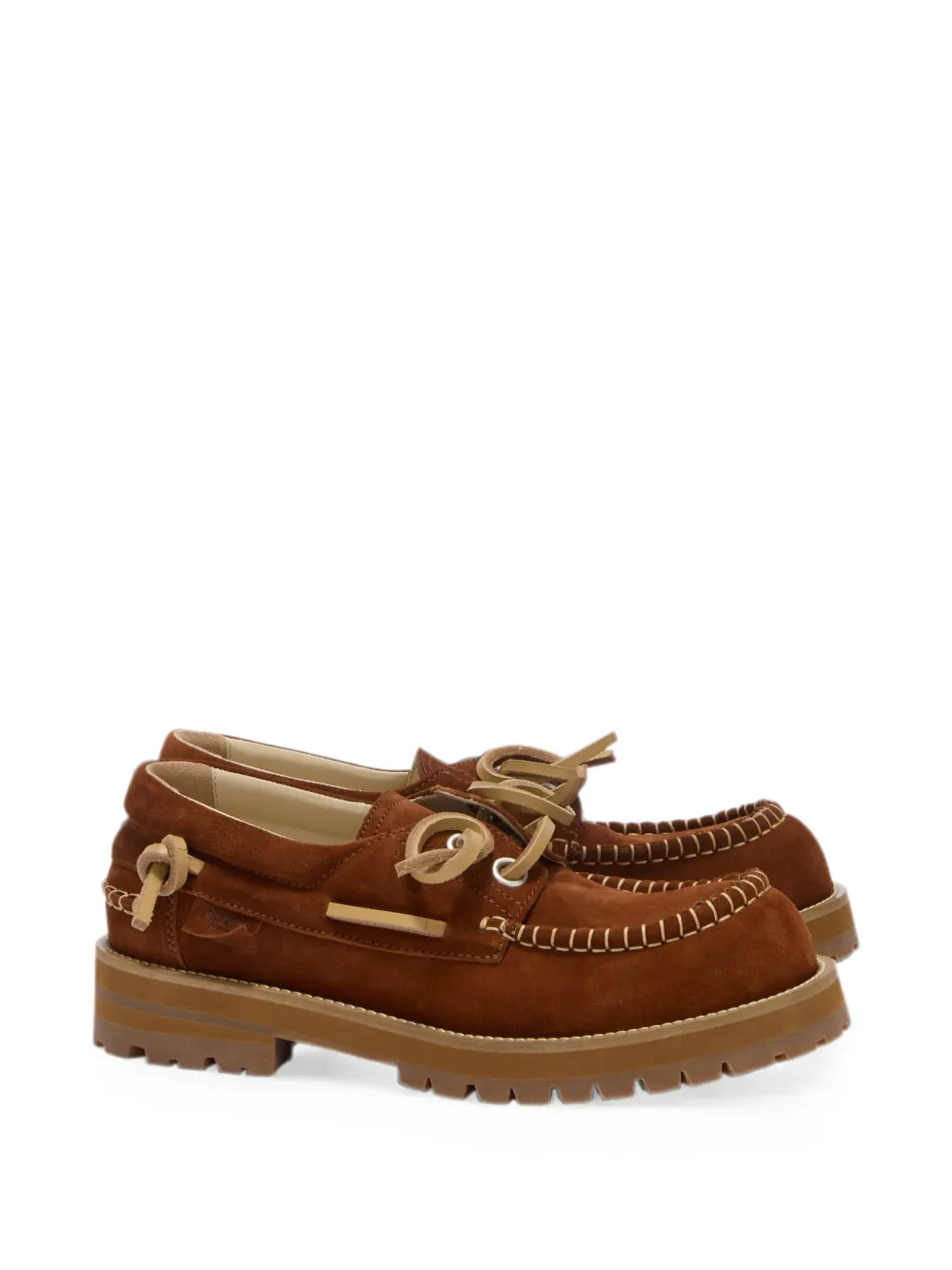 Moschino whipstitch lug-sole boat shoes Bruin
