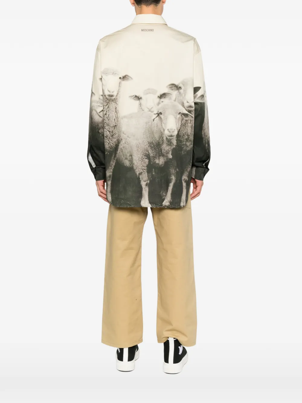 Moschino Overhemd met print en lange mouwen Beige