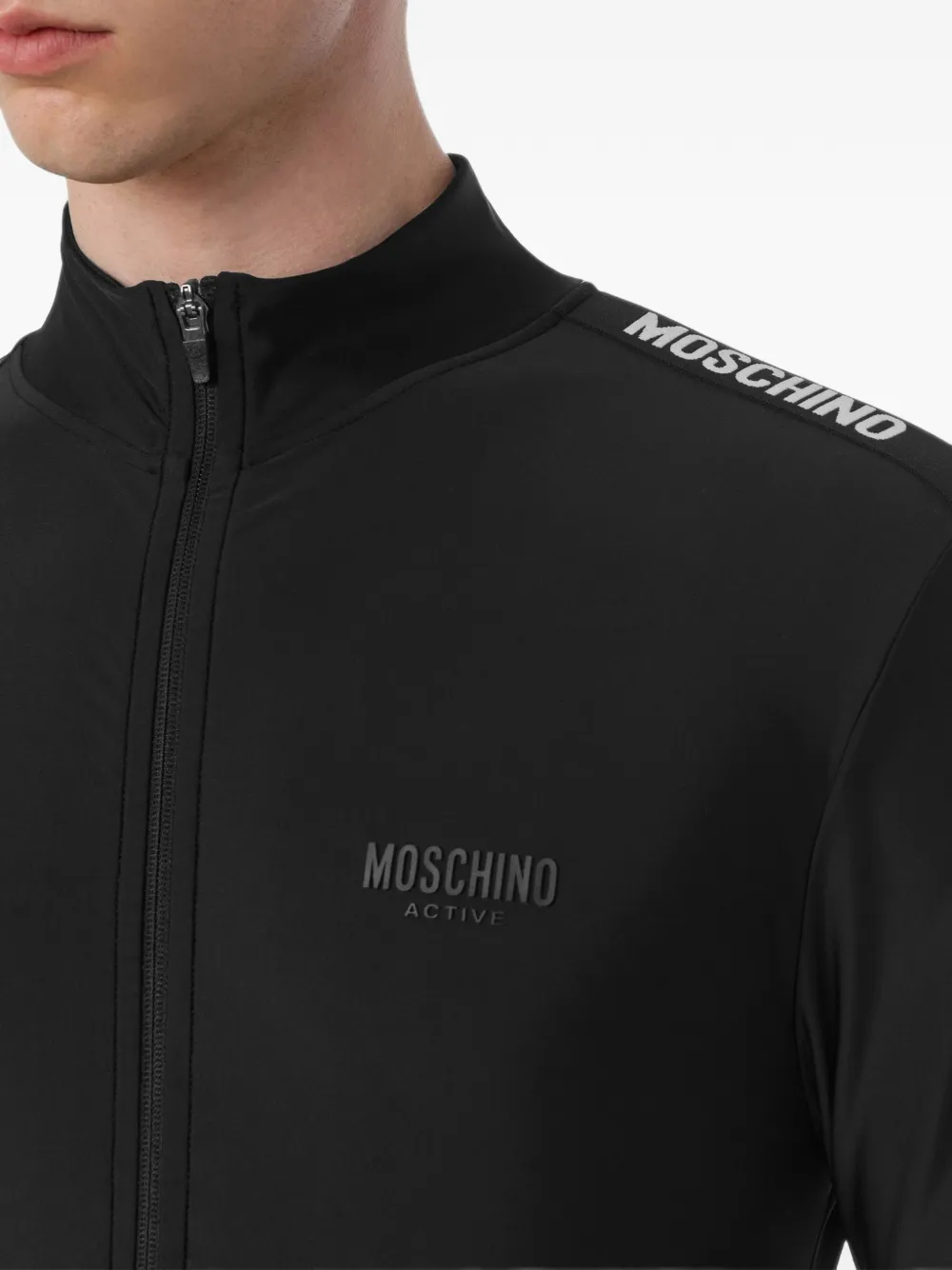 Moschino Sweater met logoband Zwart