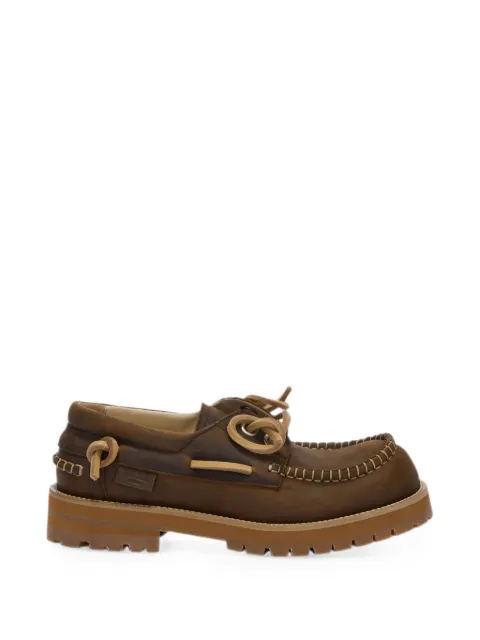 Moschino whipstitch-trim chunky-sole boat shoes