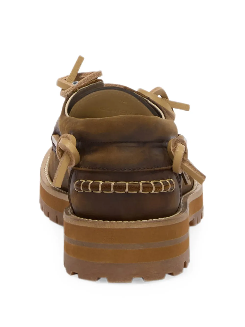 Moschino whipstitch-trim chunky-sole boat shoes Bruin