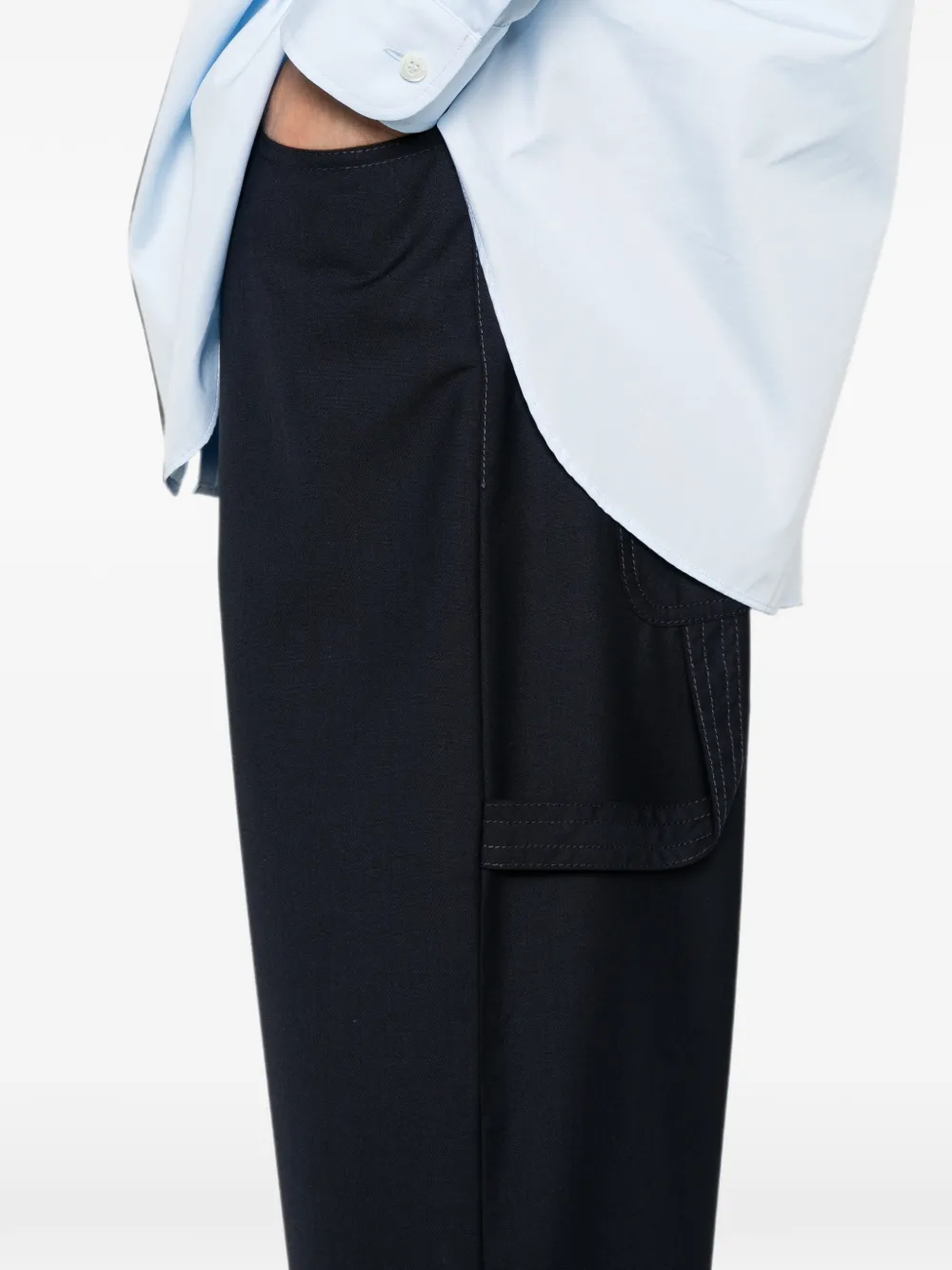 Moschino belt-loop pocket trousers Blauw