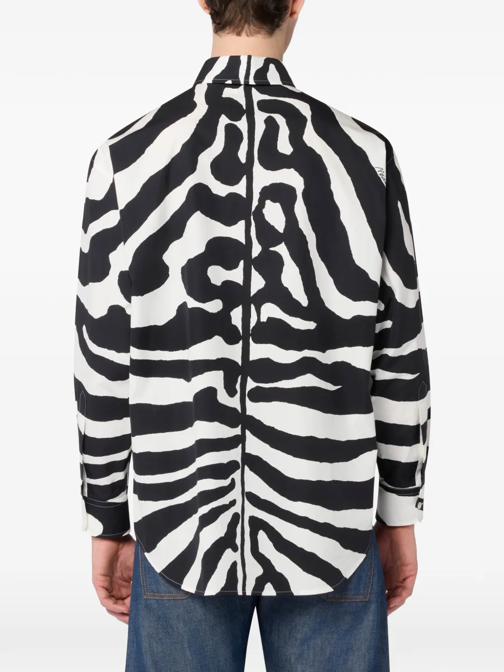 Moschino Gestreept shirt van katoen-popeline Wit