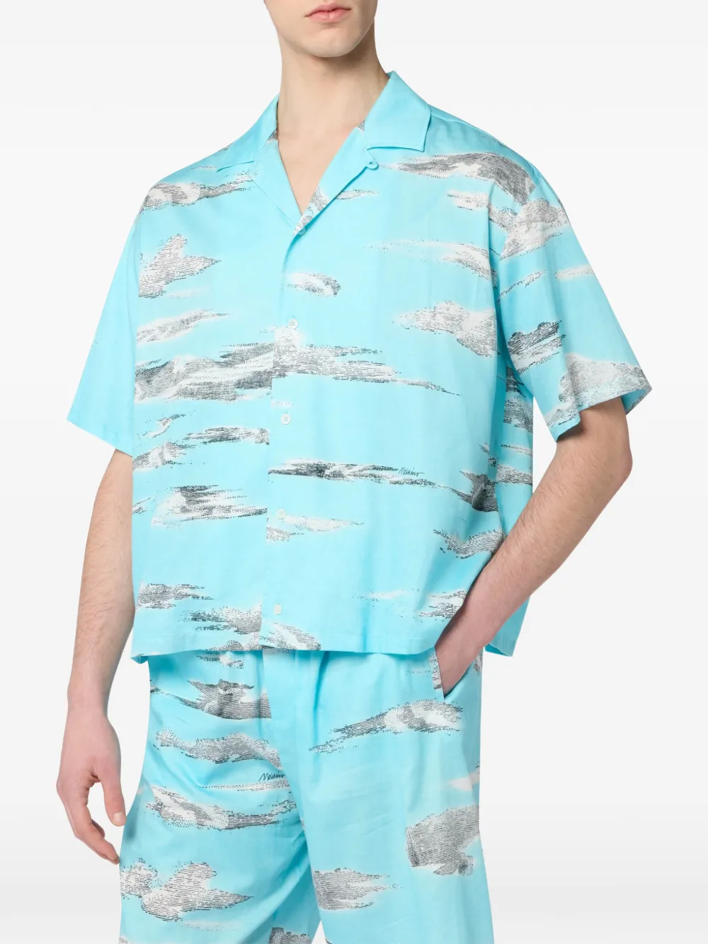 Moschino Archive Clouds katoenen-popeline overhemd Blauw