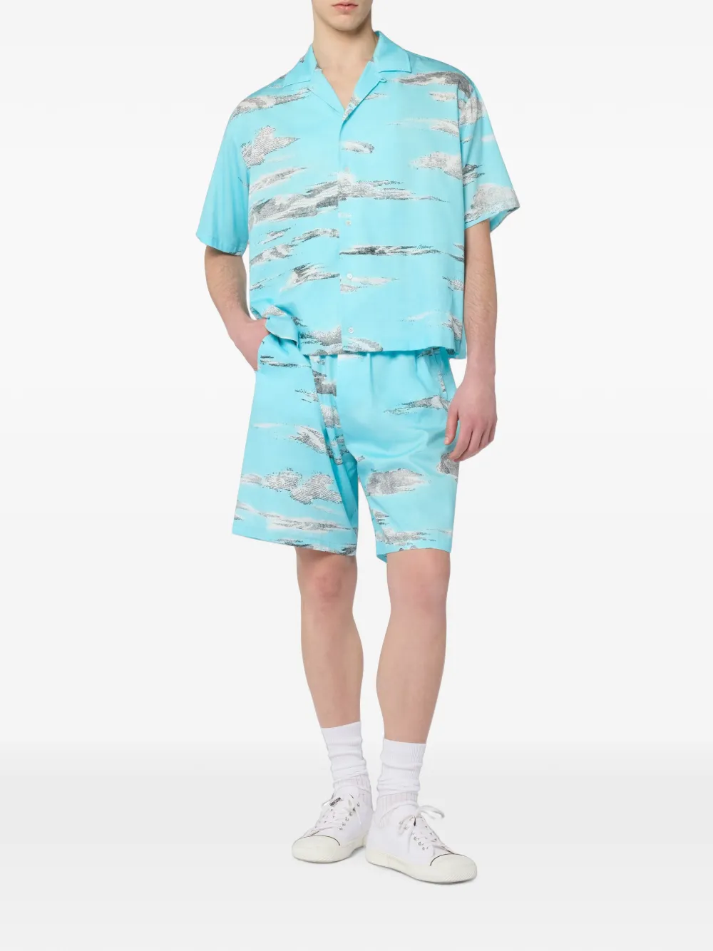Moschino Archive Clouds katoenen-popeline overhemd Blauw