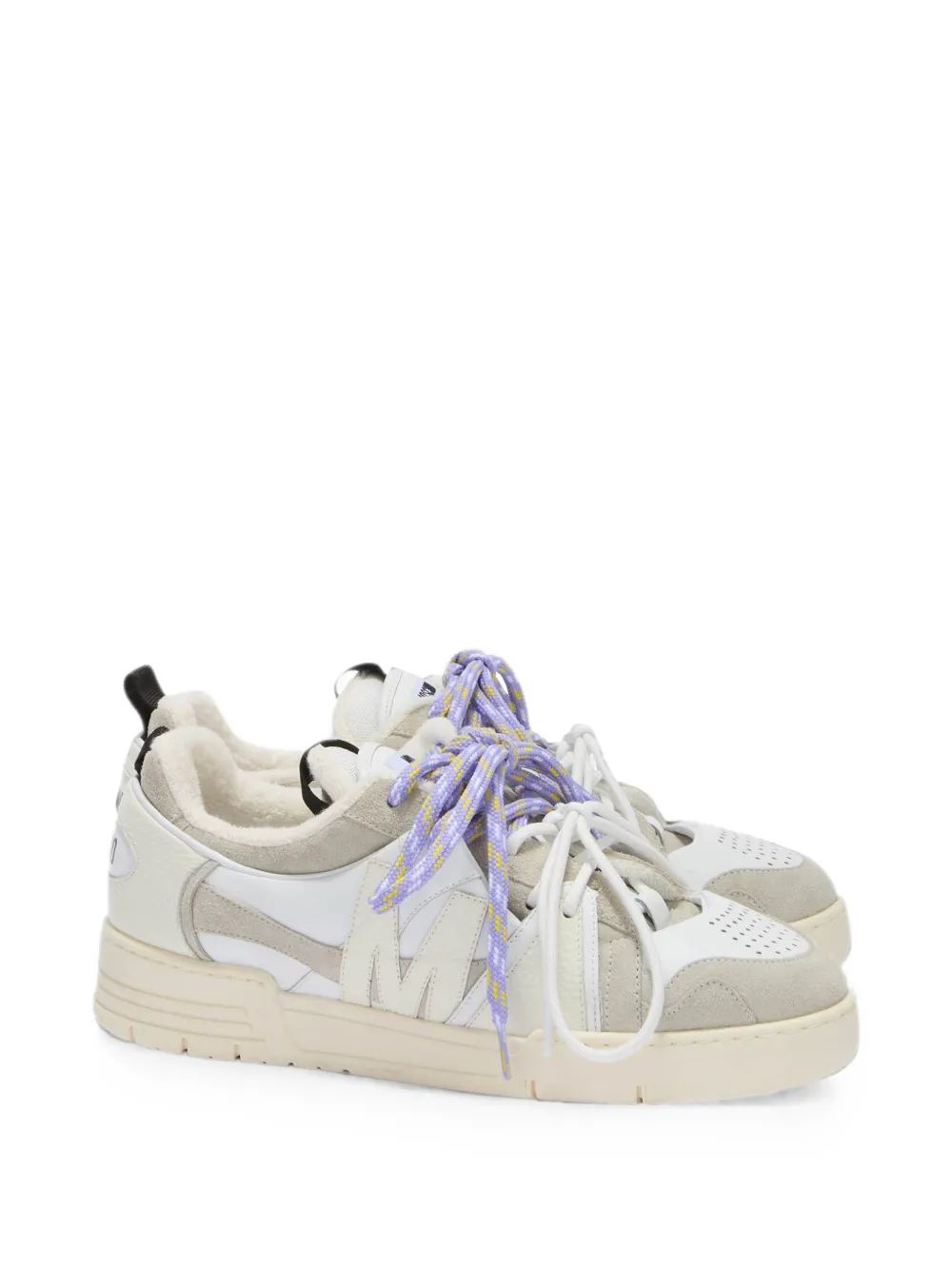 Moschino Sneakers met dubbele veters en vlakken Wit