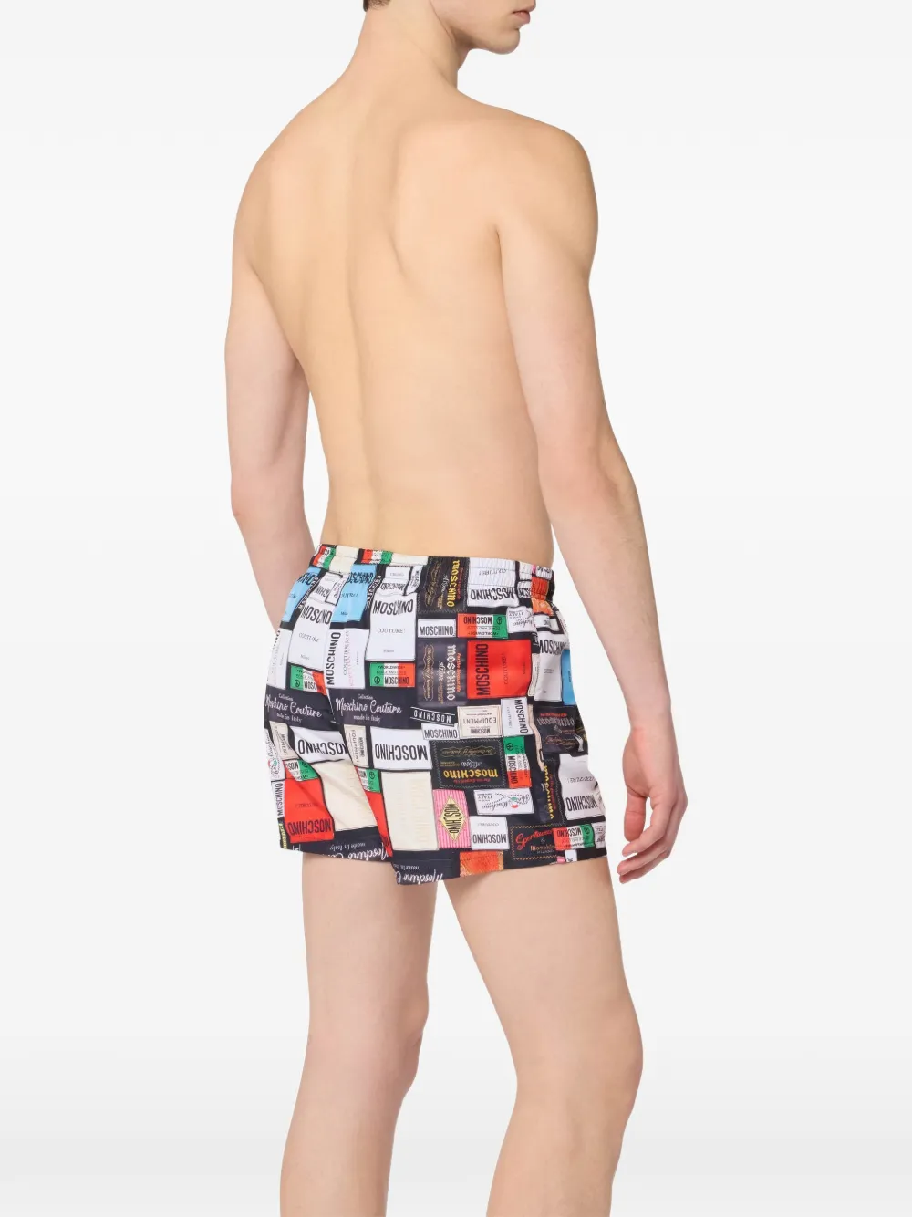 Moschino Nylon zwembroek met print Zwart