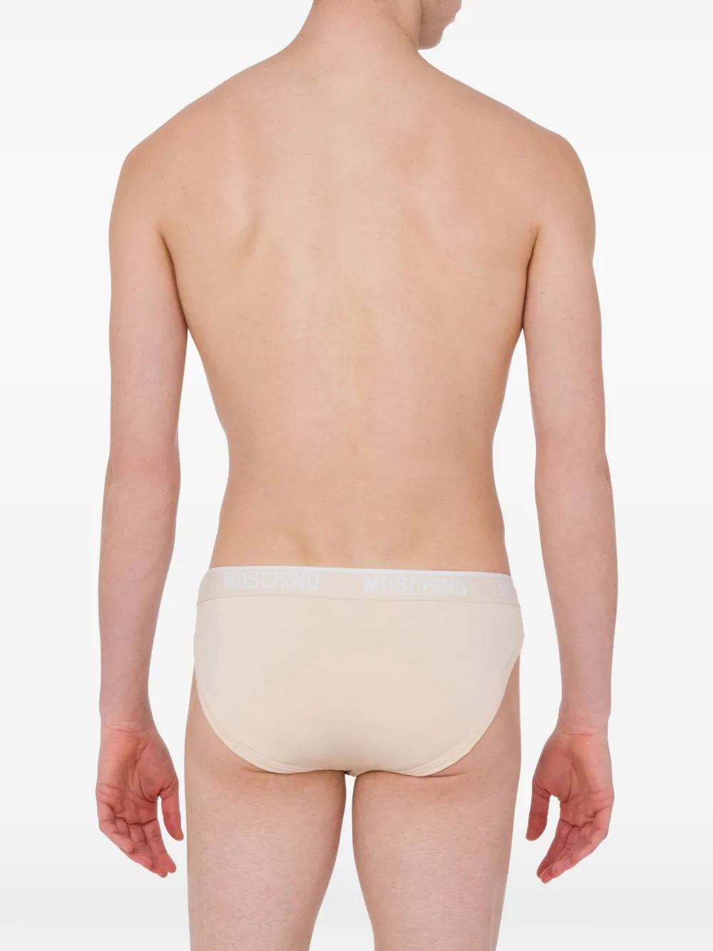 Moschino Drie boxershorts met logoband Beige