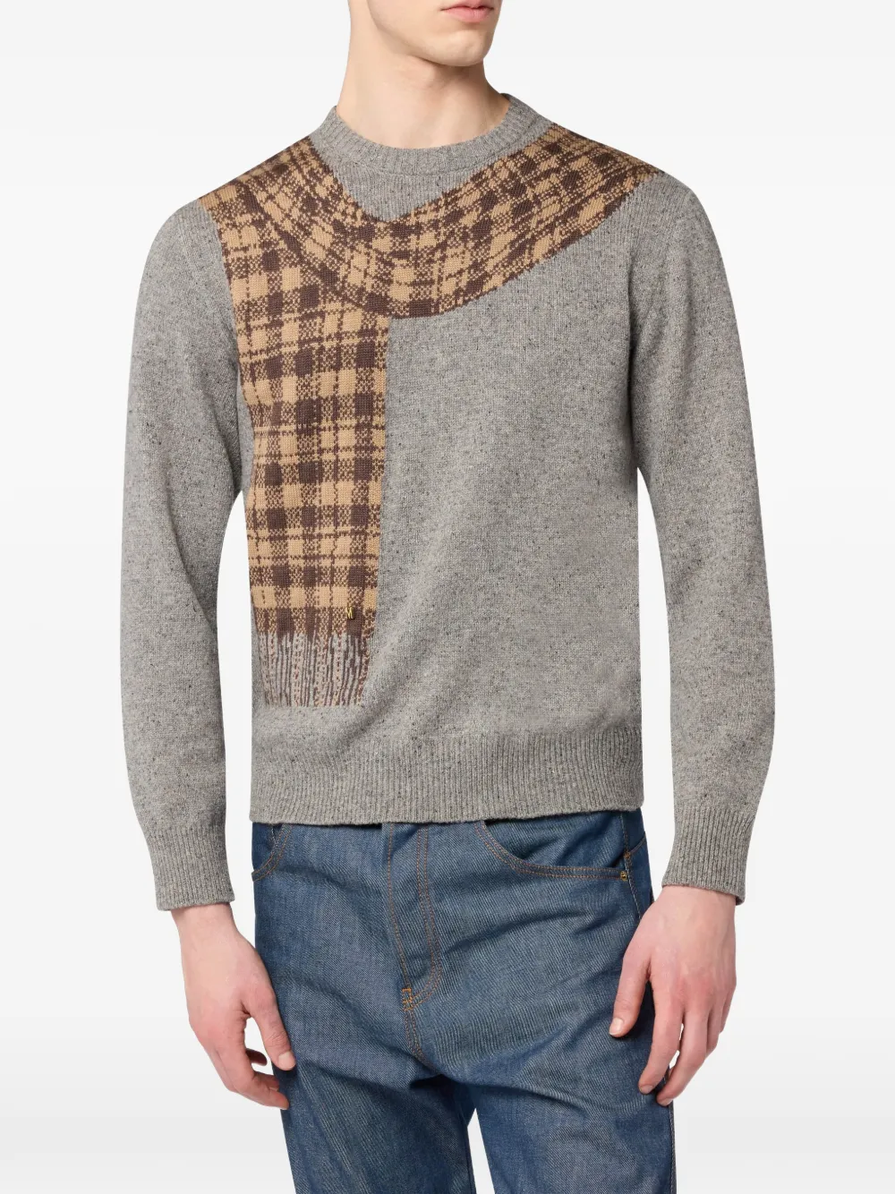 Moschino Trui van wol-zijdeblend Grijs
