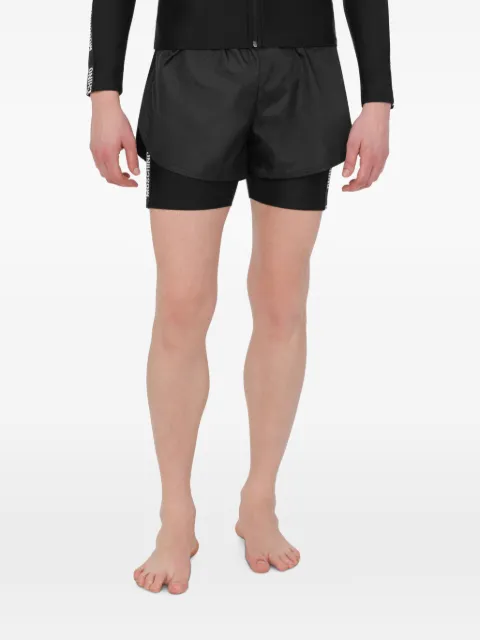 Moschino logo-print layered shorts