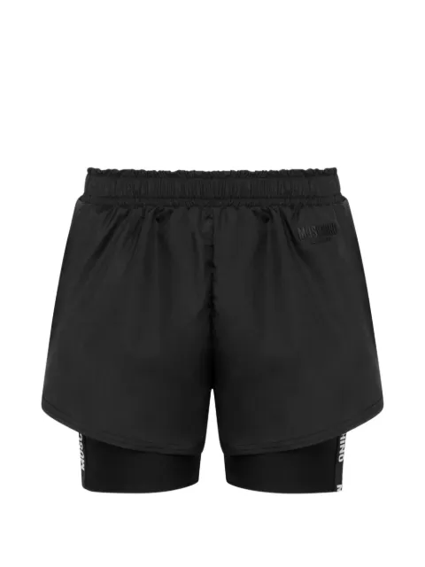 Moschino logo-print layered shorts