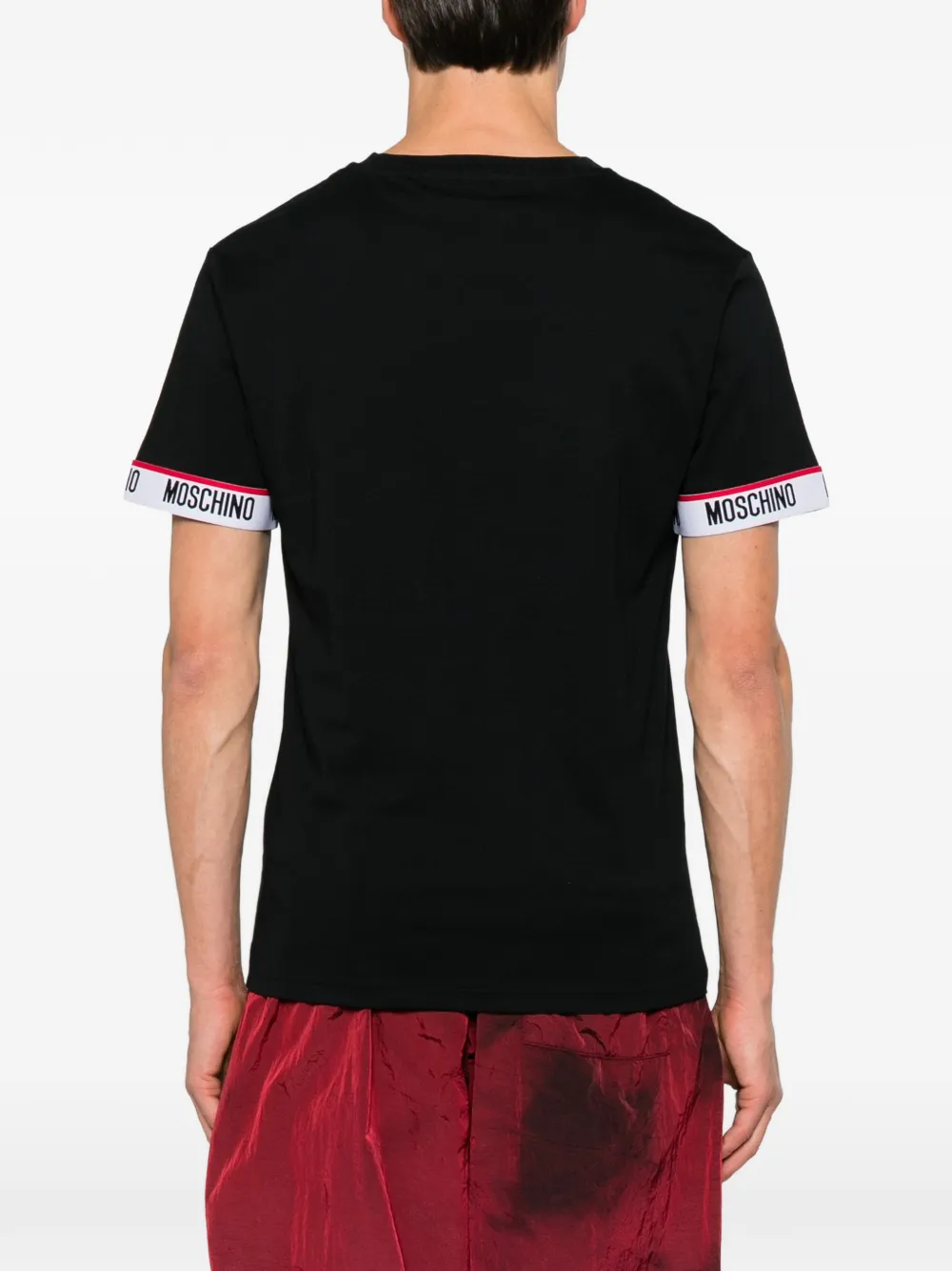 Moschino logo-trimmed T-shirt Zwart
