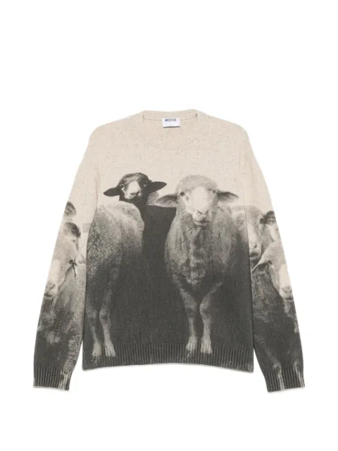 Moschino sheep-print crew-neck sweater