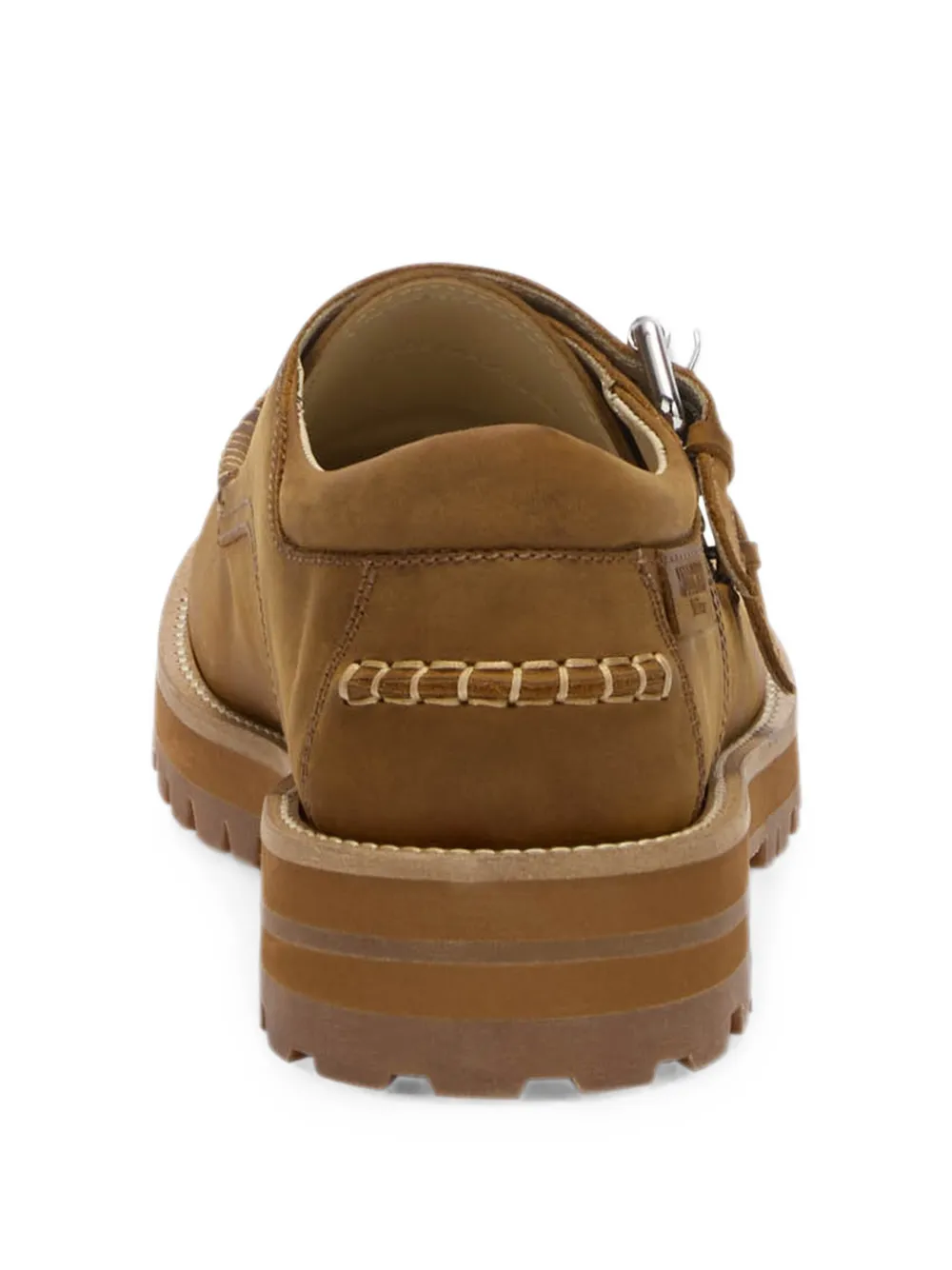 Moschino buckle-strap whipstitch boat shoes Bruin