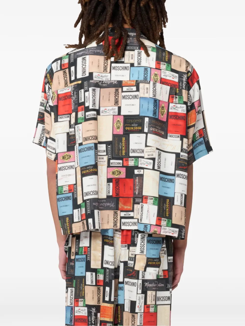 Moschino Zijden overhemd met print Beige