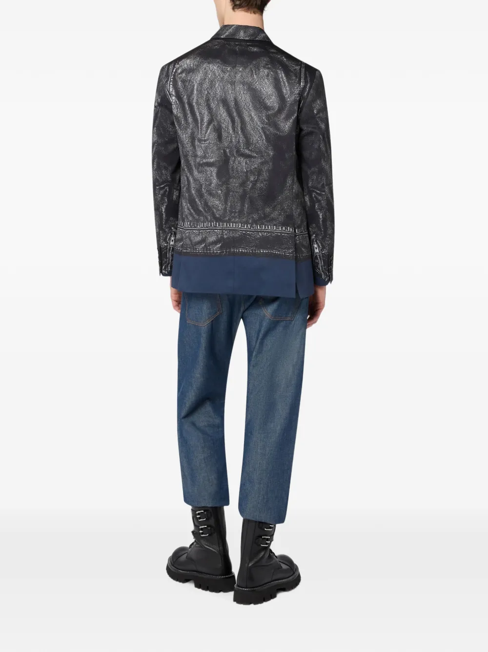 Moschino Jack met dubbele rij knopen en print Zwart