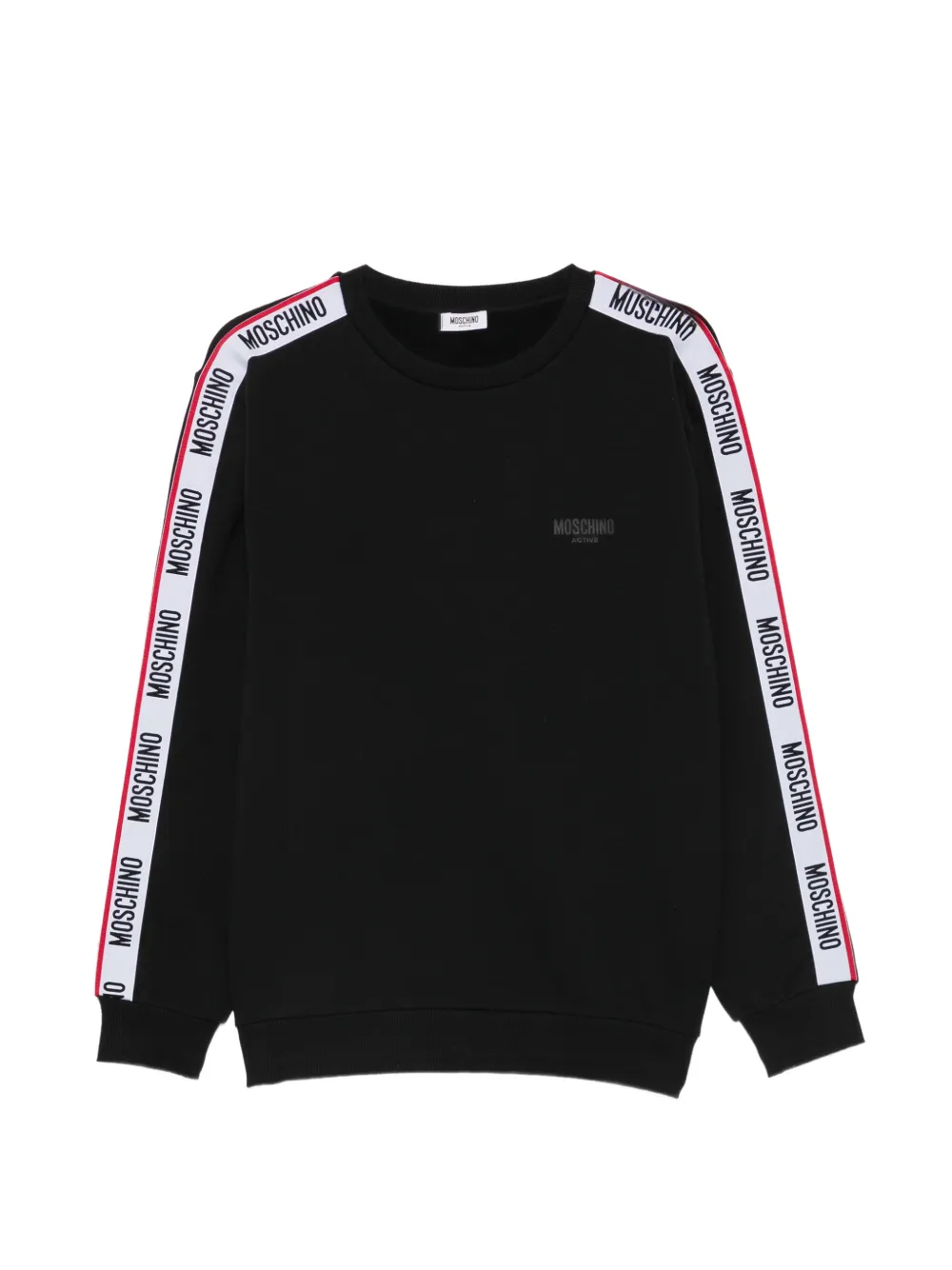 Moschino logo-tape crew-neck sweatshirt - Nero