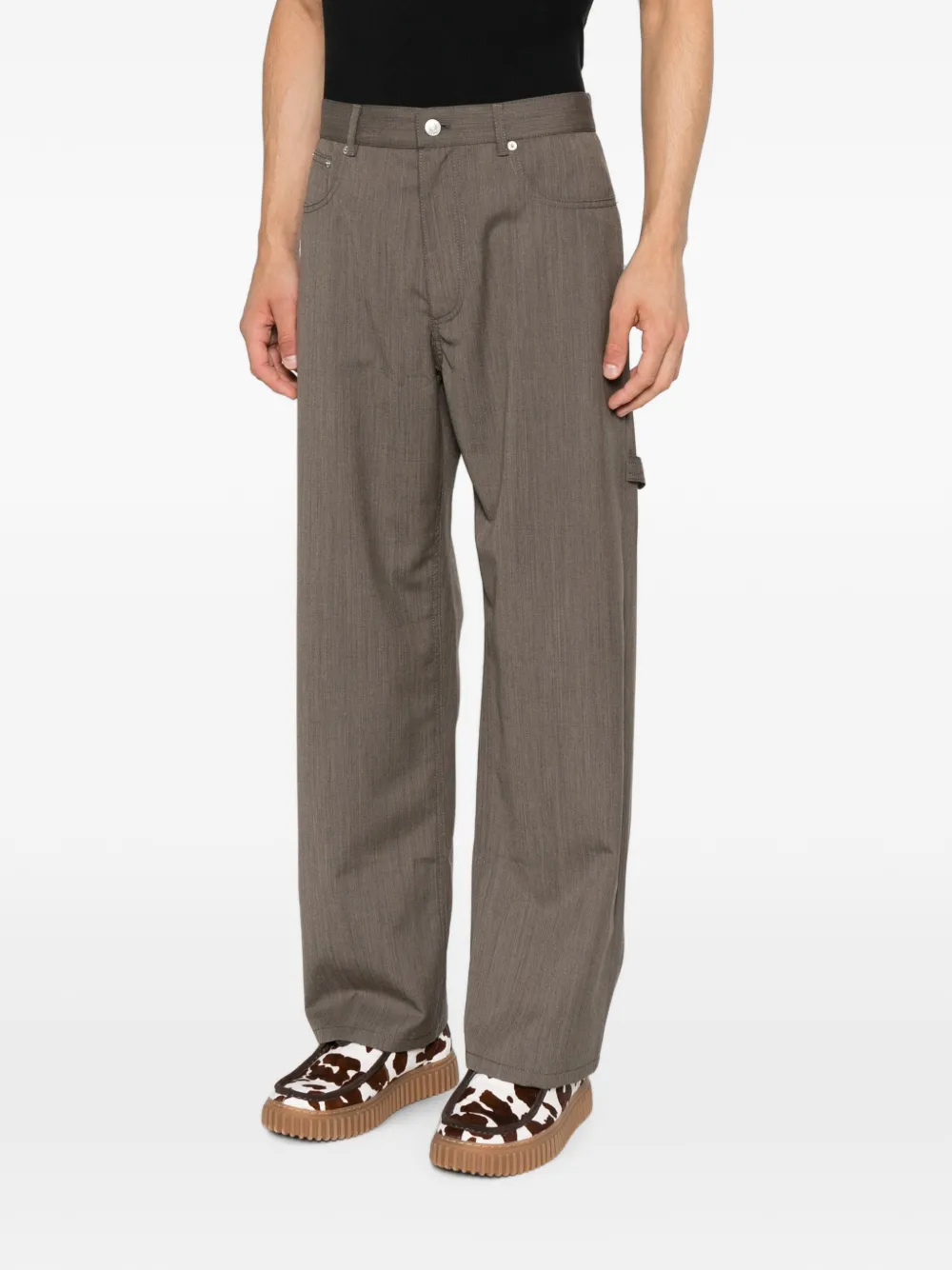 Moschino belt-loop pocket trousers Bruin