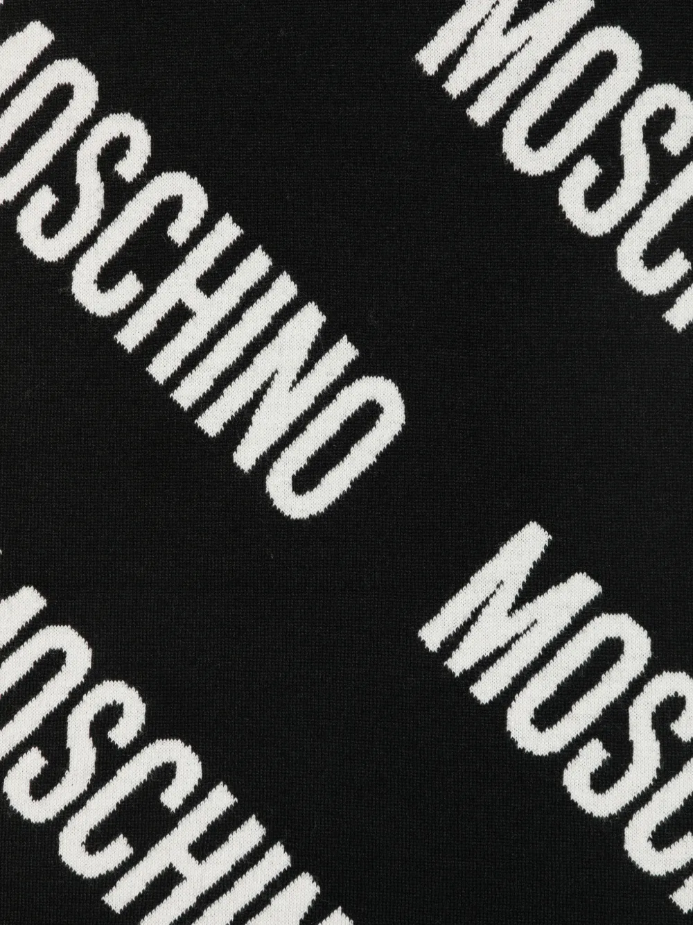 Moschino Sjaal met intarsia logo Zwart