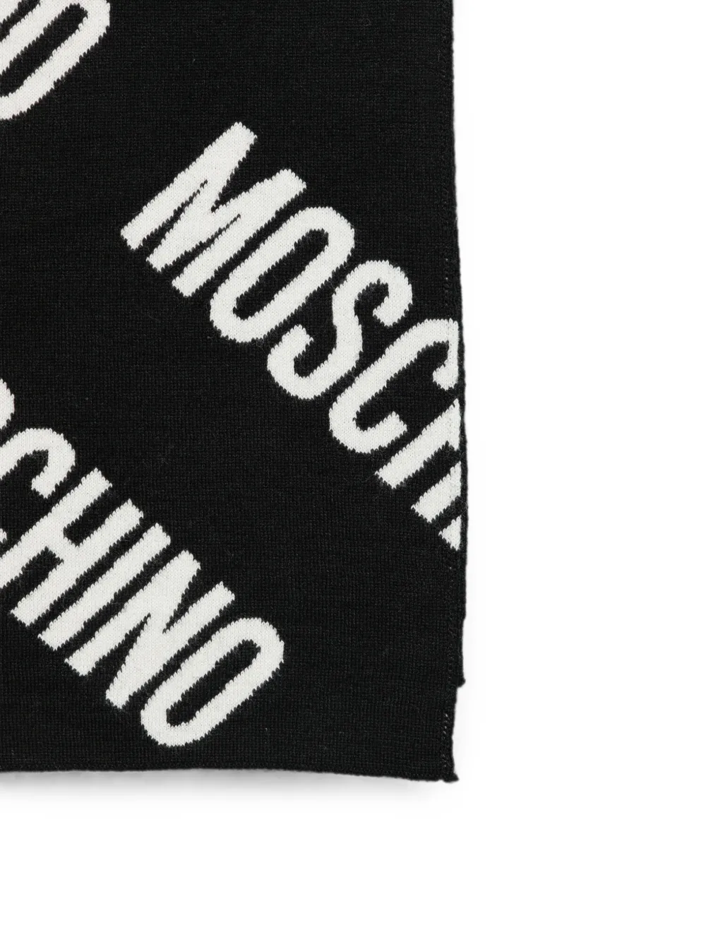 Moschino Sjaal met intarsia logo Zwart