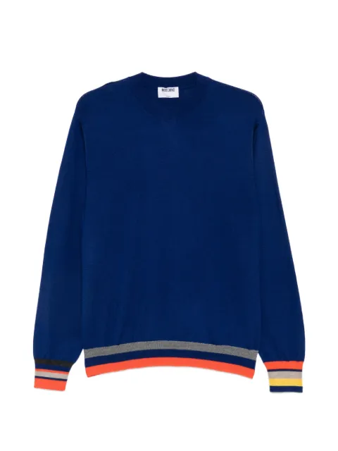 Moschino stripe-trim wool sweater