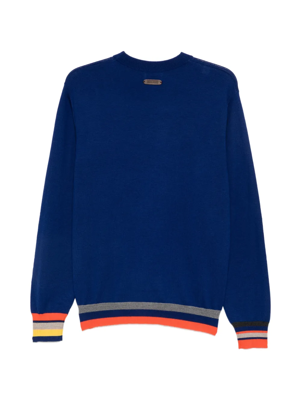 Moschino Wollen trui met gestreepte afwerking Blauw