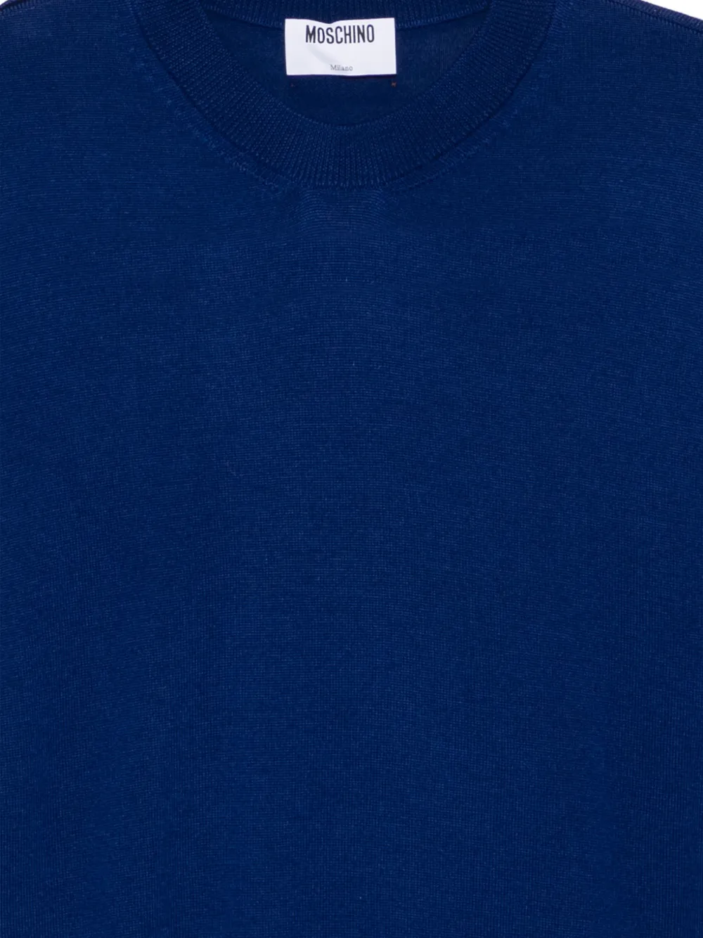 Moschino Wollen trui met gestreepte afwerking Blauw
