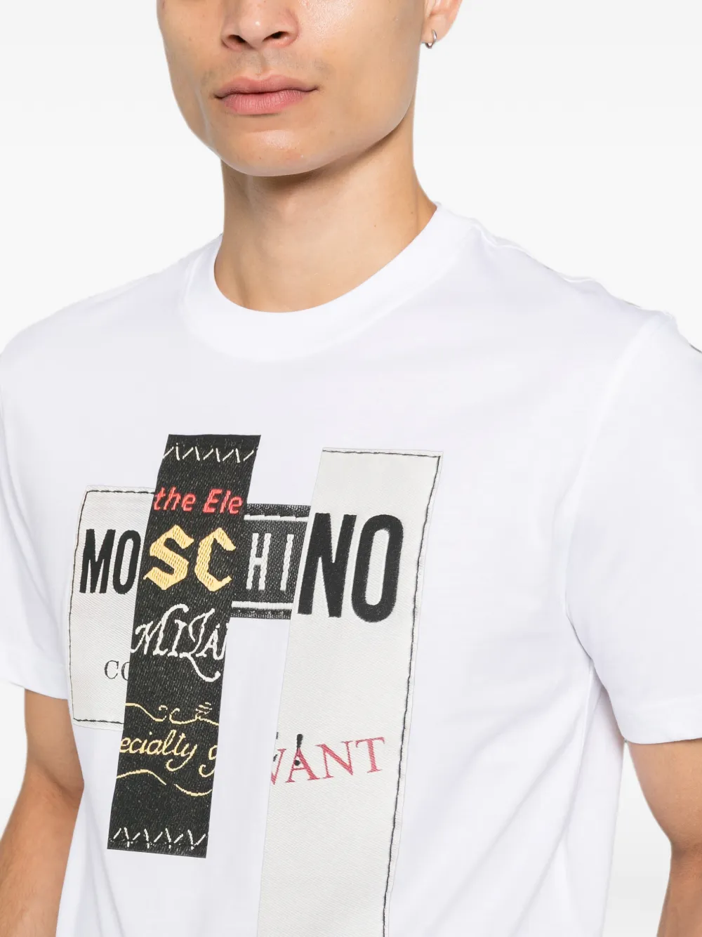 Moschino T-shirt met logoprint Wit