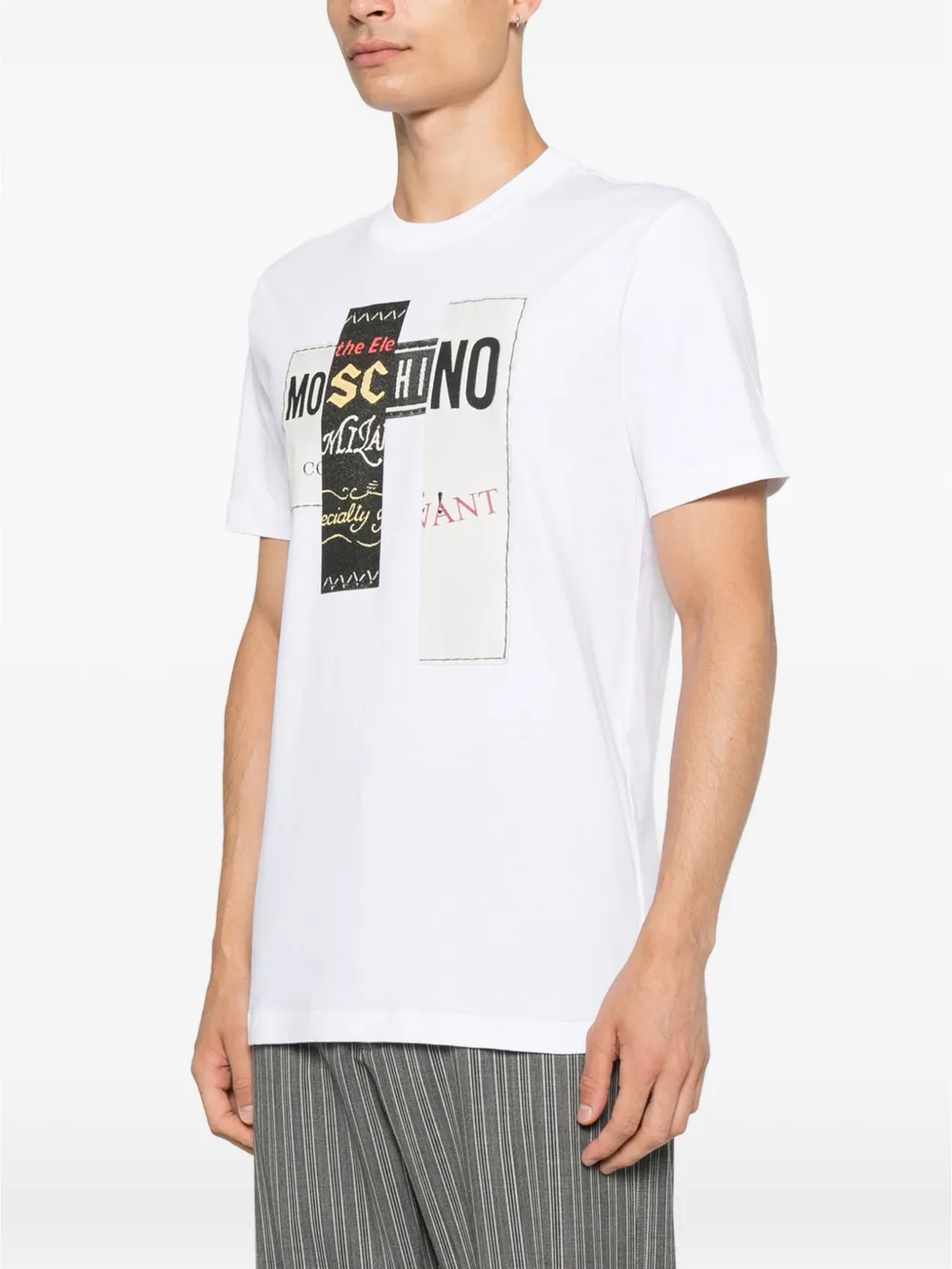 Moschino T-shirt met logoprint Wit