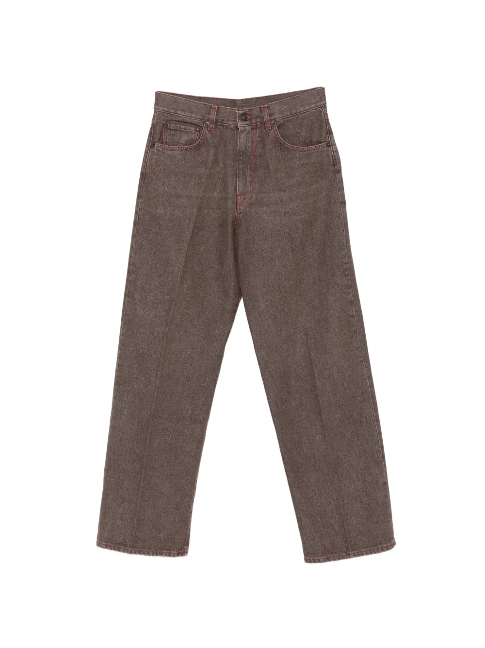6397 contrast-stitch straight-leg jeans - Marrone