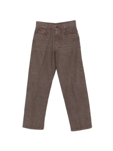 6397 contrast-stitch straight-leg jeans