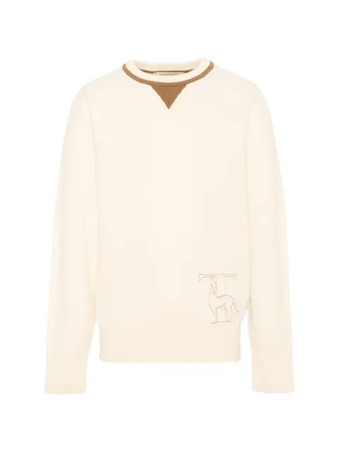 TRUSSARDI JUNIOR logo-embroidered contrast-trim sweater