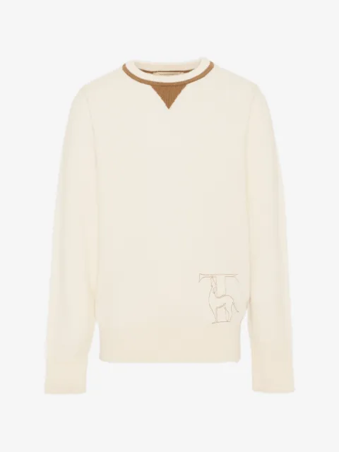 TRUSSARDI JUNIOR logo-embroidered contrast-trim sweater