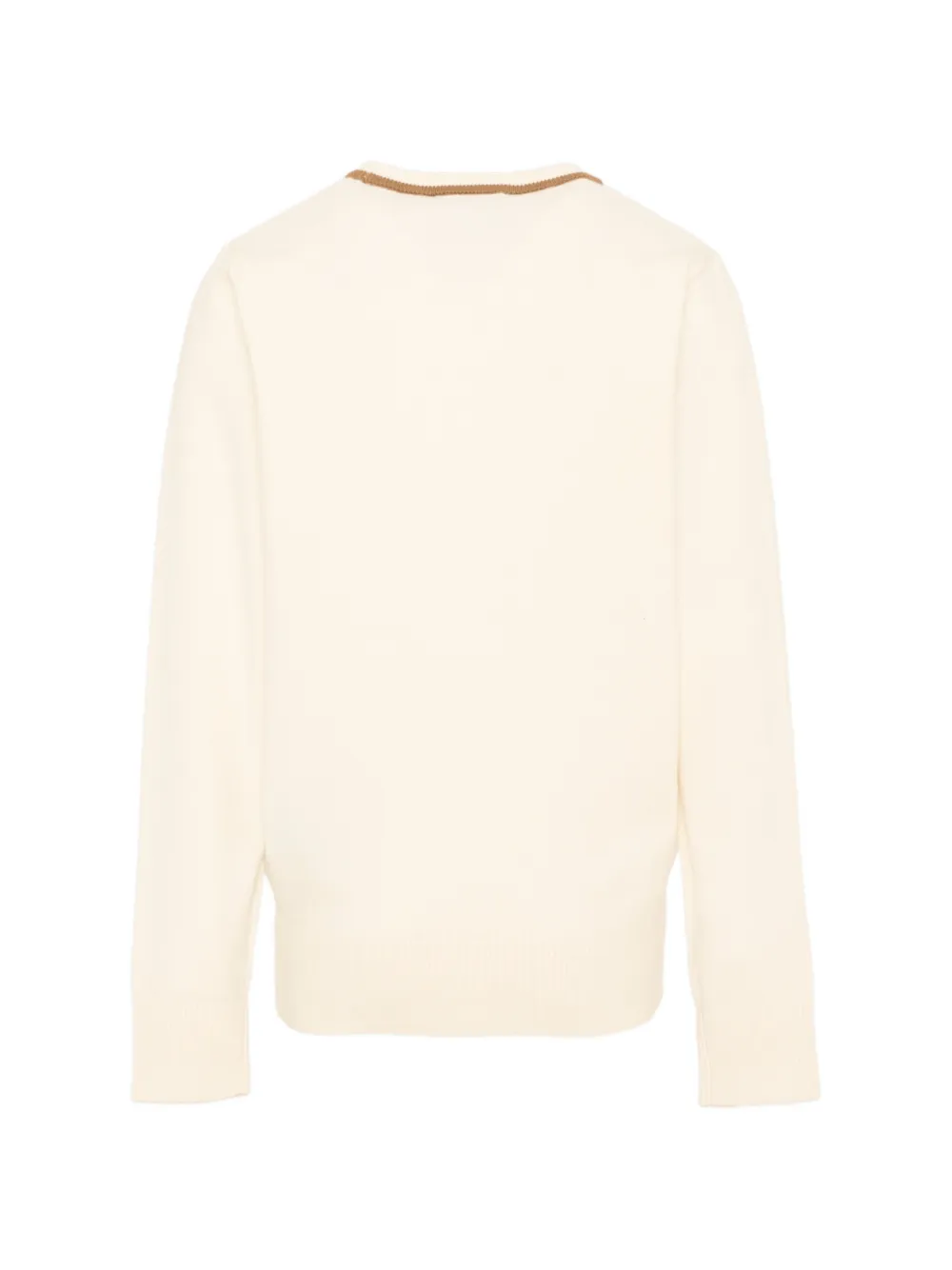 TRUSSARDI JUNIOR Trui met geborduurd logo en contrasterende afwerking Beige