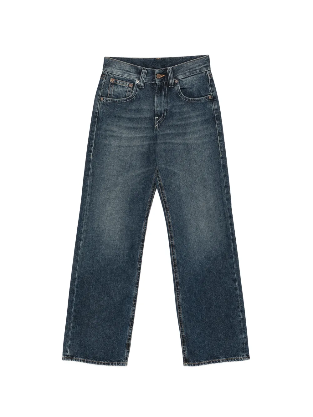6397 faded-effect straight-leg jeans - Blu