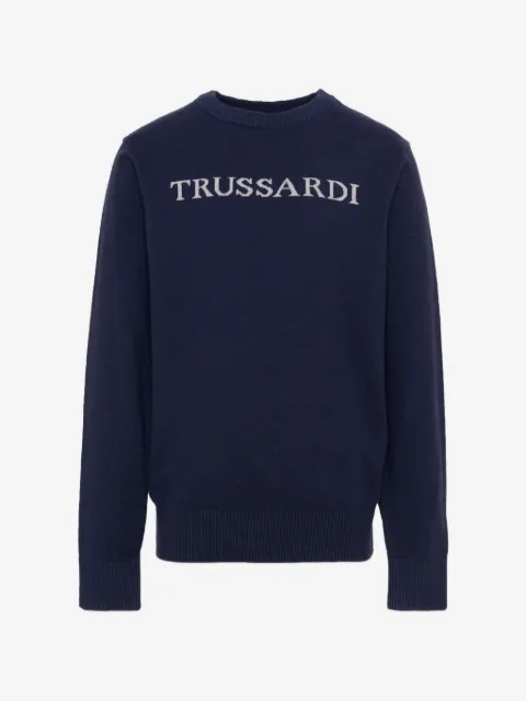 TRUSSARDI JUNIOR suéter con logo en intarsia