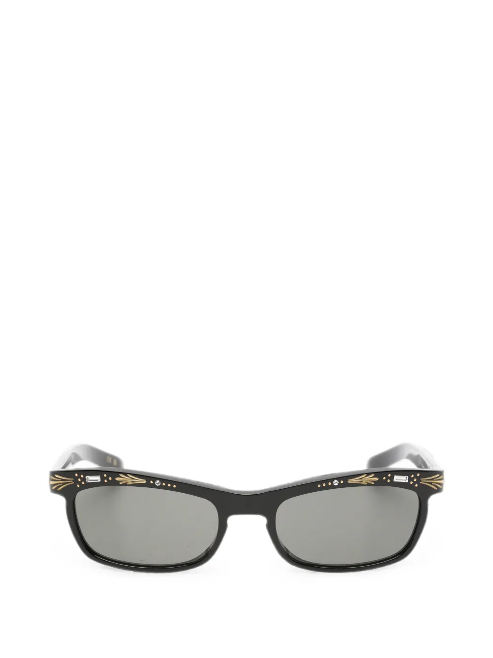VALENTINO GARAVANI EYEWEAR VLogo crystal-embellished rectangle-frame sunglasses · 52
