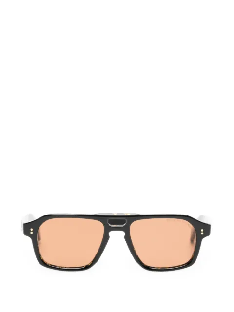 Cutler & Gross lunettes de soleil rectangulaires à effet écailles de tortue