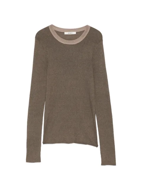 6397 contrast-trim fine-knit sweater