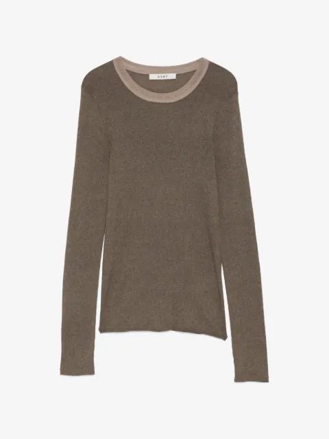 6397 contrast-trim fine-knit sweater