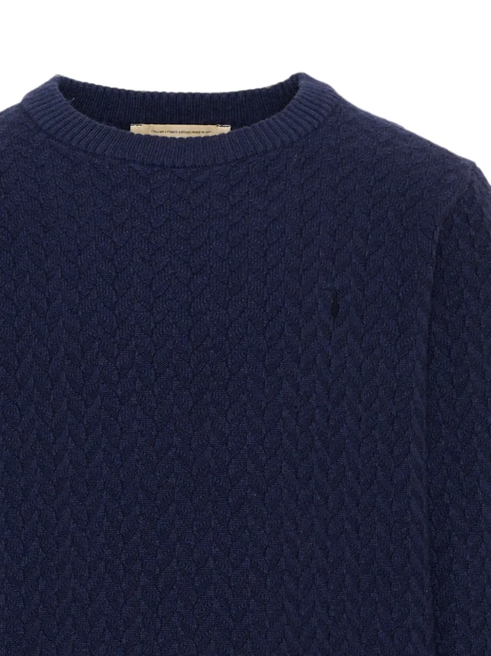 TRUSSARDI JUNIOR Kabelgebreide trui met geborduurd logo Blauw