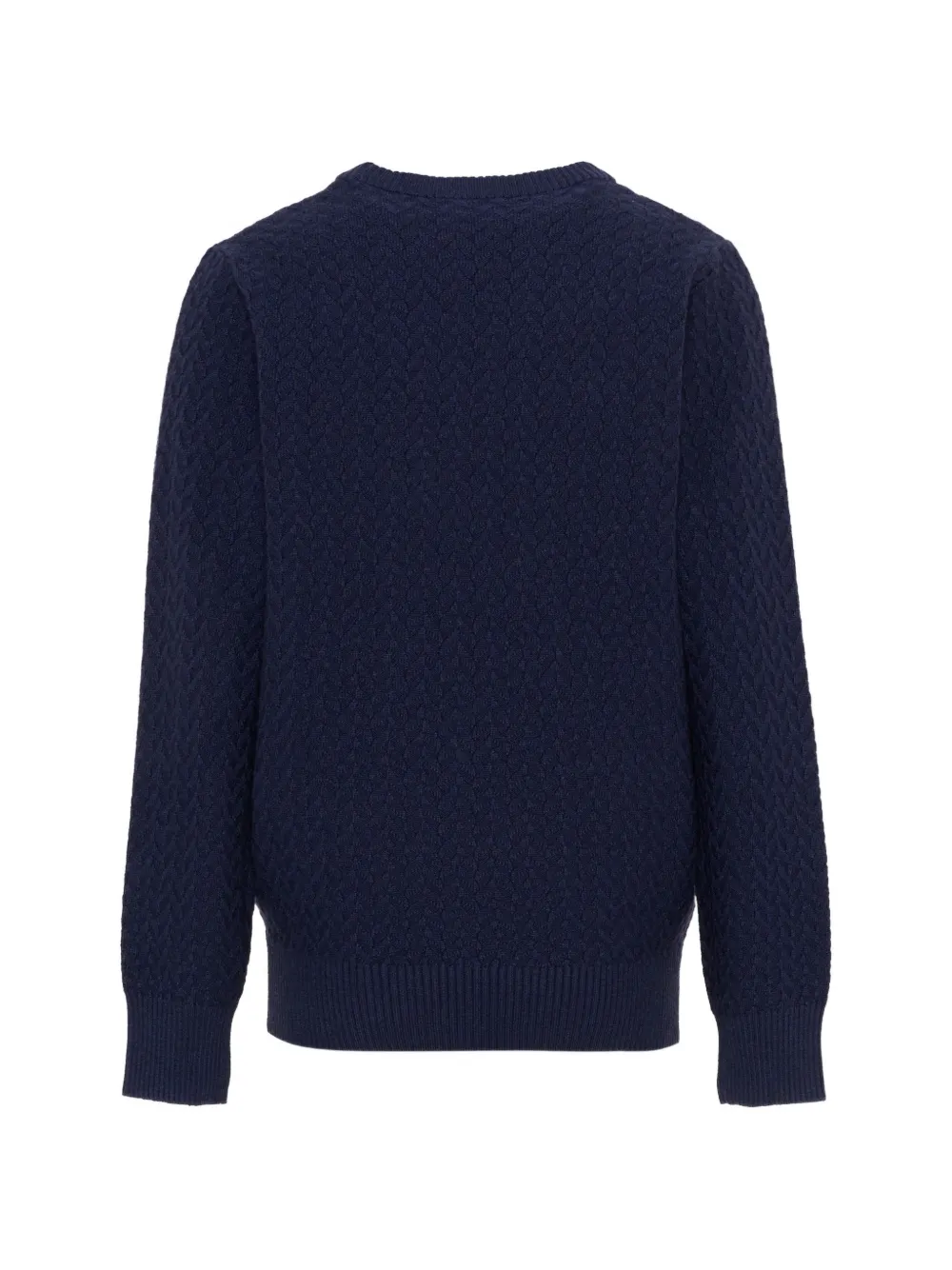 TRUSSARDI JUNIOR Kabelgebreide trui met geborduurd logo Blauw
