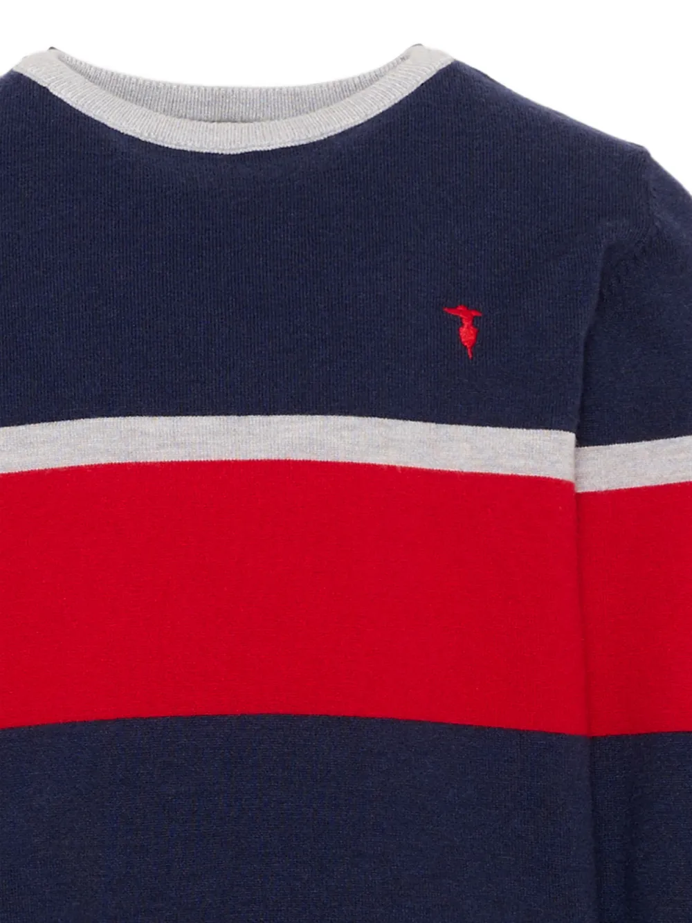 TRUSSARDI JUNIOR Gestreepte trui met geborduurd logo Blauw
