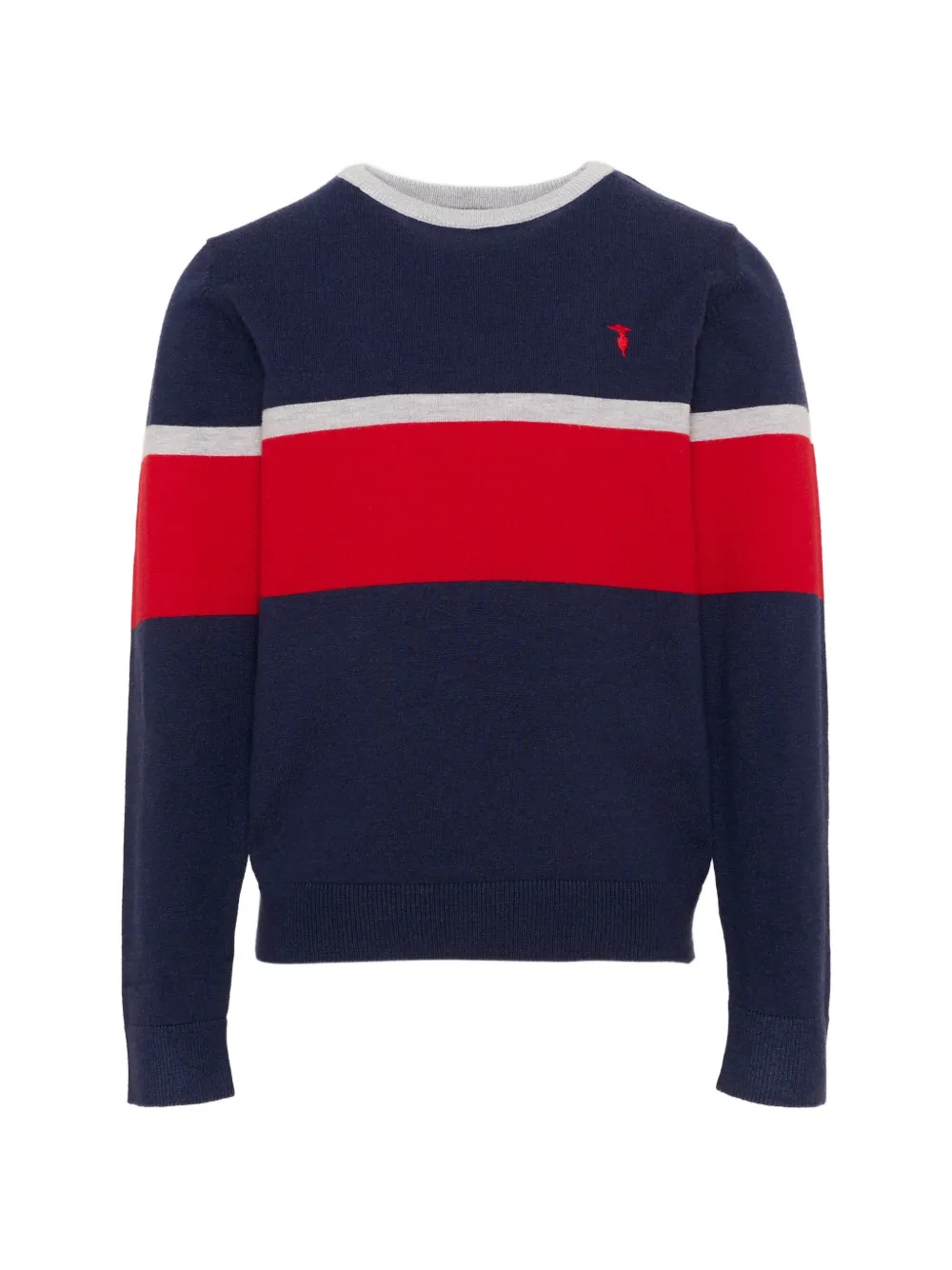 TRUSSARDI JUNIOR logo-embroidered sweater - Blu