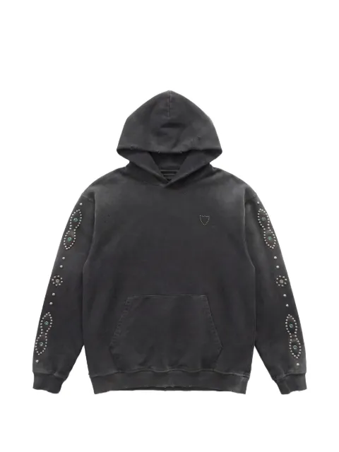 Htc Los Angeles Moustache studded distressed hoodie